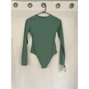 Auden Long Sleeve Green Bodysuit nwt